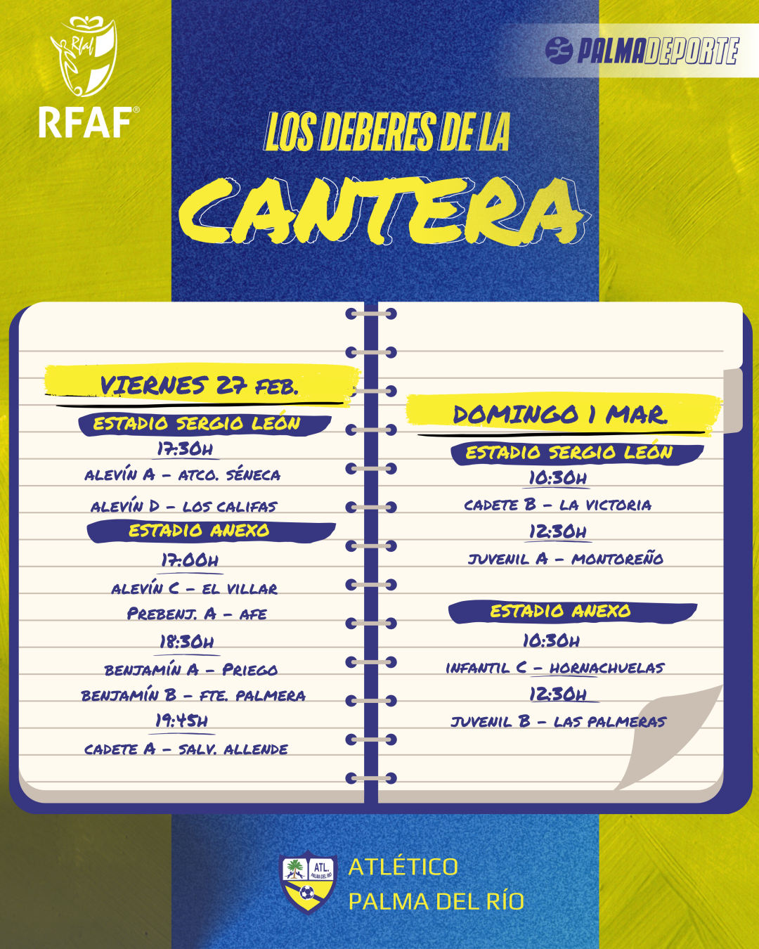 Los deberes de la cantera (27/2 al 1/3)