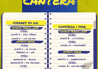 Los deberes de la cantera (27/2 al 1/3)